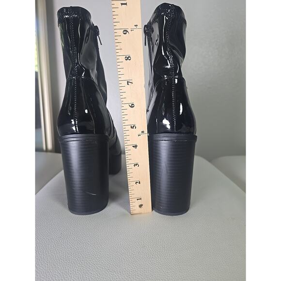 Soda Platform Patent Leather Boots Womens 10 Dominatrix Wet Goth Biker Club - Picture 4 of 7